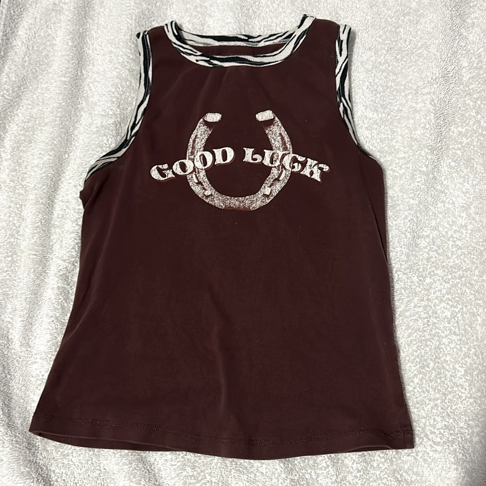 So | Western Cropped Graphic Tank